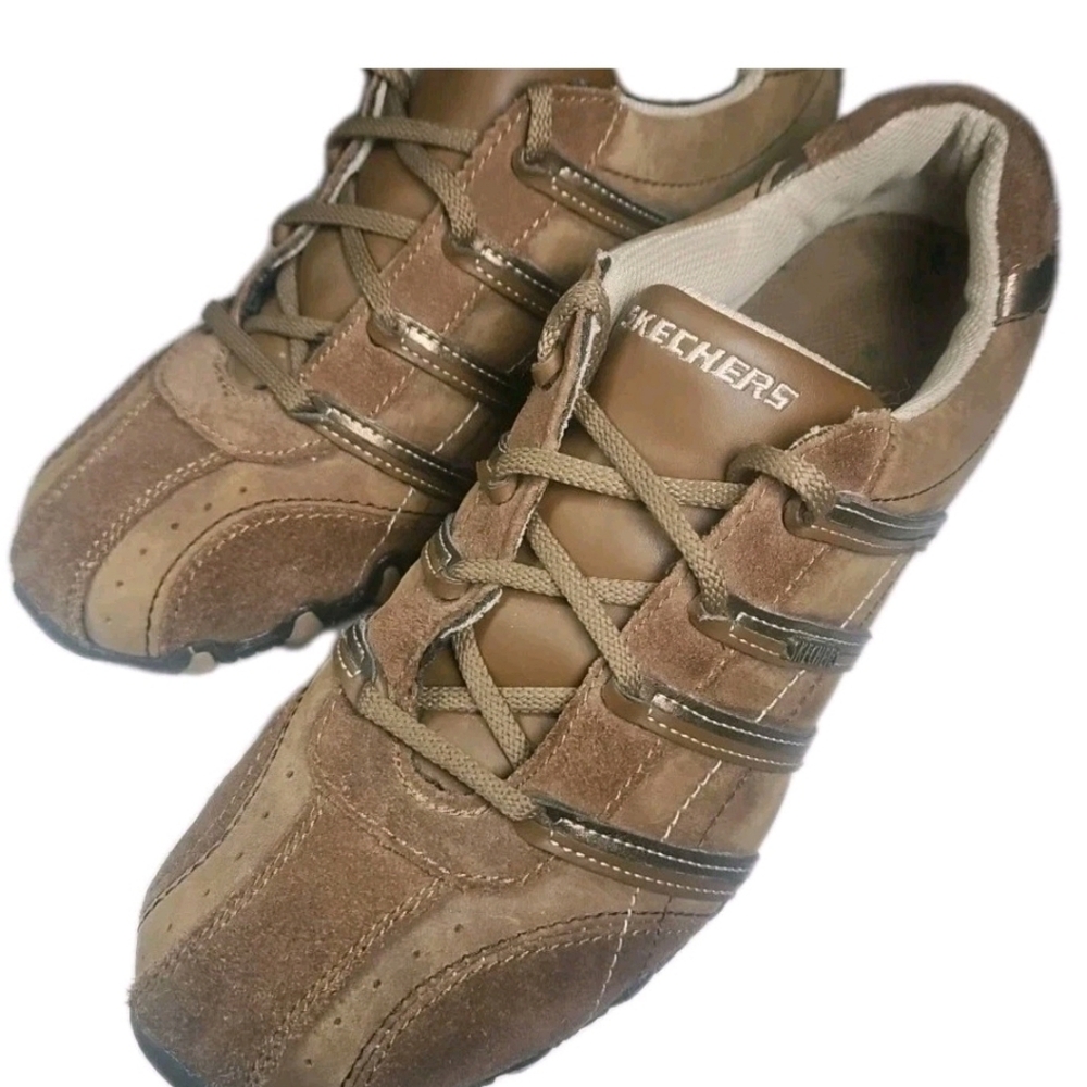 Skechers Women Sz9 Original Biker Sneaker Brn Hike Walk Leather Y2k Walk Bike[6A